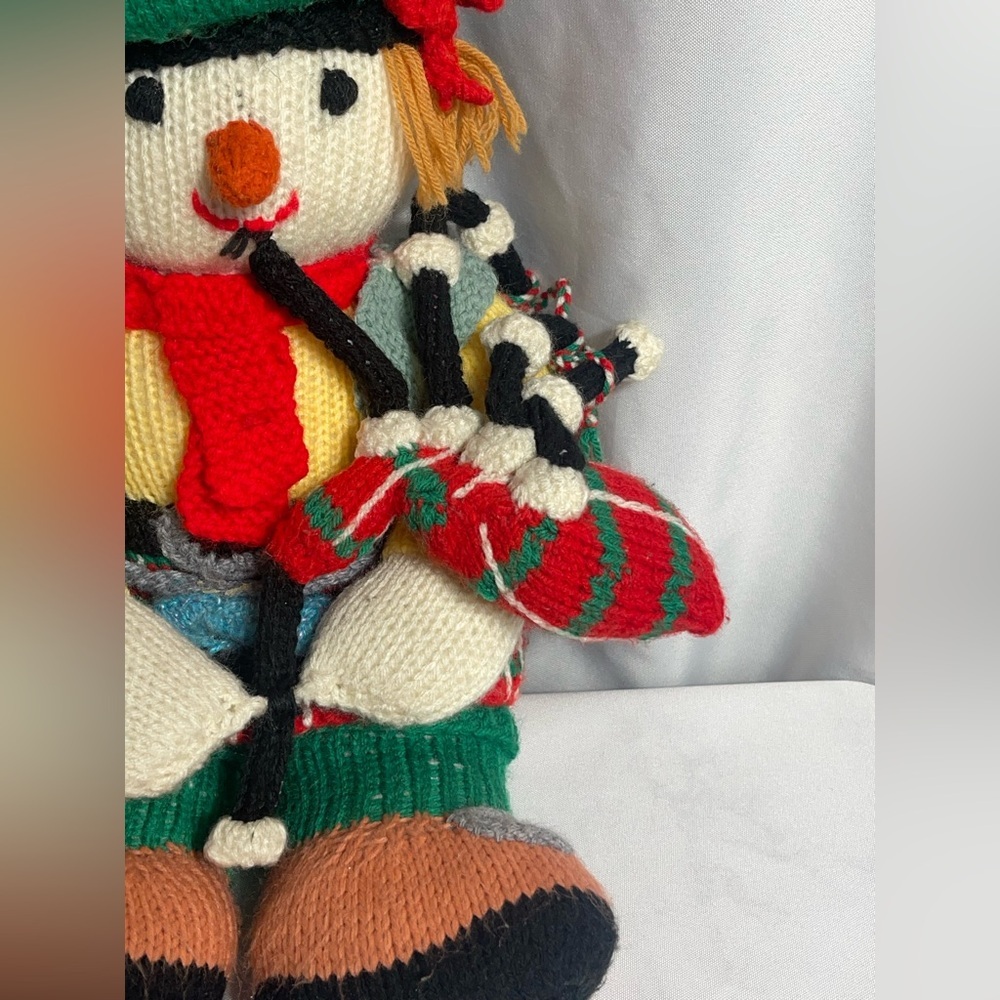 Jean Greenhowe Colorful All Knitted Clown Doll Plushie Bag Pipe Vintage Holiday - Picture 2 of 11